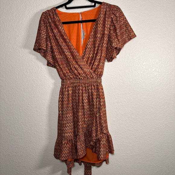 Ramy Brook Stylish Mini Orange Patterned Dress XS - Picture 2 of 7